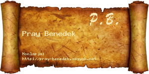 Pray Benedek névjegykártya