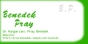 benedek pray business card